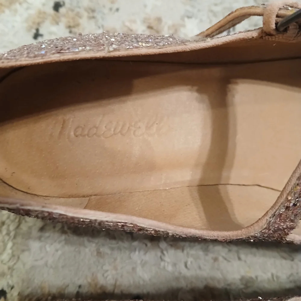 Madewell Pink Glitter Maryjane Short Heels Size 8 - Picture 2 of 9